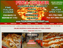 Tablet Screenshot of pizzacornerrestaurant.com